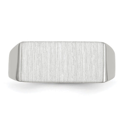 14K White Gold 16.5x8.0mm Closed Back Signet Ring