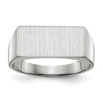 14K White Gold 16.5x8.0mm Closed Back Signet Ring view
