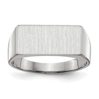 14K white gold signet ring