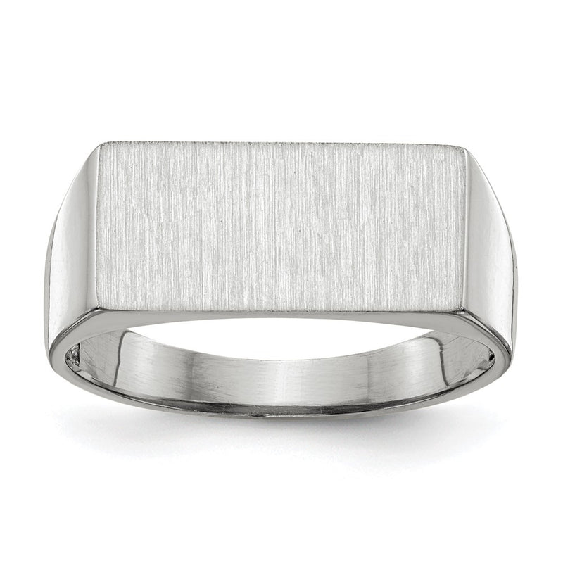 14K white gold signet ring