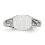 14K White Gold 9.0x7.0mm Closed Back Signet Ring view