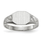14K White Gold 9.0x7.0mm Closed Back Signet Ring view
