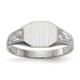 14K White Gold 9.0x7.0mm Closed Back Signet Ring