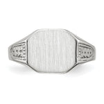 14K White Gold 10.5x9.0mm Closed Back Signet Ring view