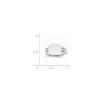 14K White Gold 10.5x9.0mm Closed Back Signet Ring view