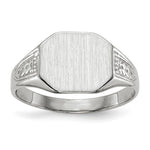 14K White Gold 10.5x9.0mm Closed Back Signet Ring view