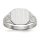 14K White Gold 10.5x9.0mm Closed Back Signet Ring