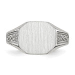 14K White Gold 11.0x9.0mm Closed Back Signet Ring view