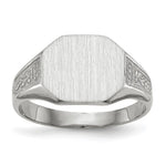 14K White Gold 11.0x9.0mm Closed Back Signet Ring view