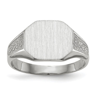 14K white gold signet ring