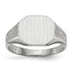 14K White Gold 11.0x9.0mm Closed Back Signet Ring