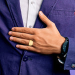14K 13.5x15. Open Back Mens Signet Ring view
