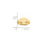 14K 8.0x6.25mm Closed Back Signet Ring view