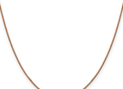 14K Rose Gold Box Link with Lobster Clasp Chain, 16 x 0.9mm