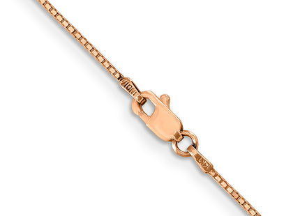 14K Rose Gold Box Link with Lobster Clasp Chain, 16 x 0.9mm
