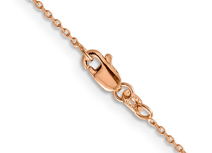 14K Rose Gold Diamond-cut Cable with Lobster Clasp Chain, 16 x 1mm