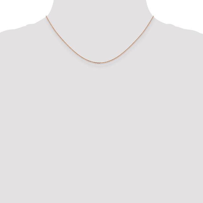 14K Rose Gold Diamond-cut Cable with Lobster Clasp Chain