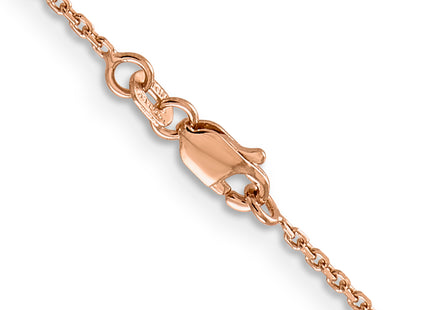 14K Rose Gold Diamond-cut Cable with Lobster Clasp Chain, 16 x 1.4mm