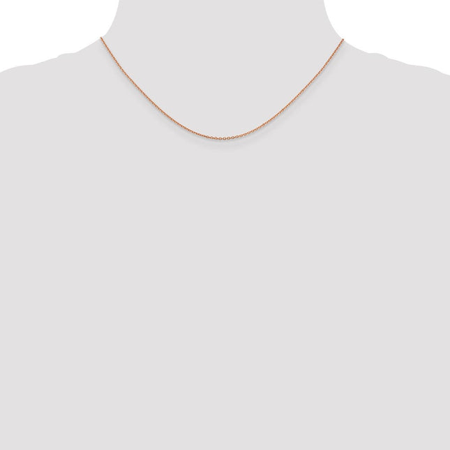 14K Rose Gold Diamond-cut Cable with Lobster Clasp Chain