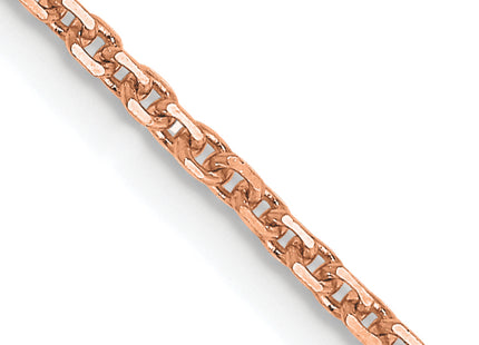 14K Rose Gold Diamond-cut Cable with Lobster Clasp Chain, 16 x 1.4mm