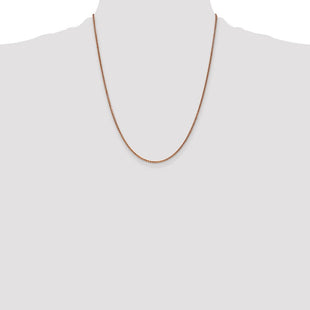 14K Rose Gold Diamond-cut Spiga with Lobster Clasp Chain (Style RSC23-22)