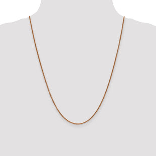 14K Rose Gold Diamond-cut Spiga with Lobster Clasp Chain (Style RSC23-24)
