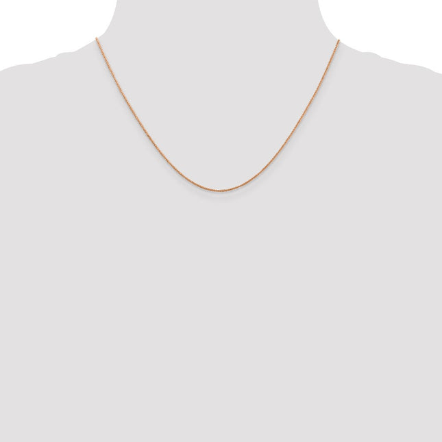 14K Rose Gold Ropa with Spring Ring Clasp Chain, 16 x 0.7mm