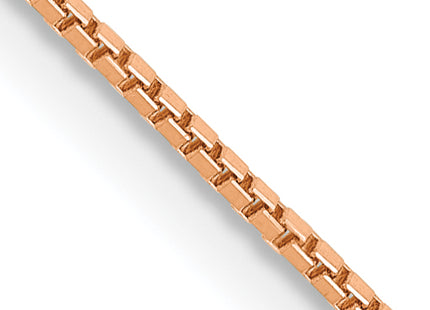 14K Rose Gold Box Link with Lobster Clasp Chain, 16 x 0.9mm