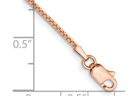 14K rose gold box link bracelet, alternate view