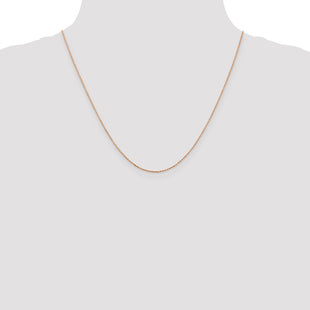 14K Rose Gold Diamond-cut Cable with Lobster Clasp Chain (Style RSC32-20)