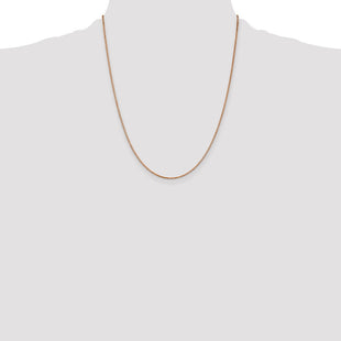 14K Rose Gold Box Link with Lobster Clasp Chain (Style RSC33-22)