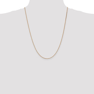 14K Rose Gold Box Link with Lobster Clasp Chain (Style RSC33-24)