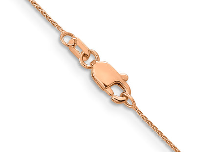14K Rose Gold Diamond-cut Spiga with Lobster Clasp Chain, 16 x 0.85mm