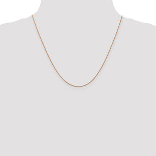 14K Rose Gold Diamond-cut Spiga with Lobster Clasp Chain (Style RSC34-20)