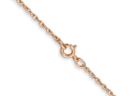 14K Rose Gold . Baby Rope with Spring Ring Clasp Chain, 16 x 0.8mm