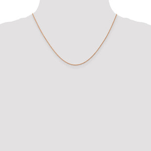 14K Rose Gold . Baby Rope with Spring Ring Clasp Chain (Style RSC35-18)