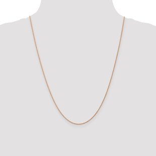 14K Rose Gold . Baby Rope with Spring Ring Clasp Chain (Style RSC35-24)