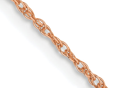14K Rose Gold . Baby Rope with Spring Ring Clasp Chain, 16 x 0.8mm