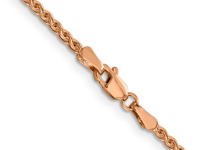 14K Rose Gold Diamond-cut Spiga with Lobster Clasp Chain, 18 x 2.1mm