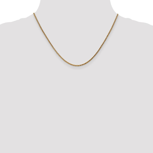 14K Rose Gold Diamond-cut Spiga with Lobster Clasp Chain
