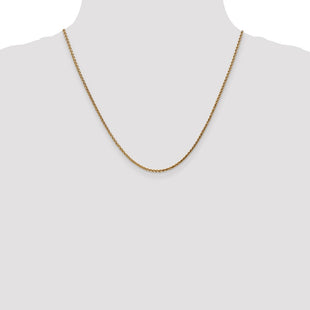 14K Rose Gold Diamond-cut Spiga with Lobster Clasp Chain (Style RSC37-20)