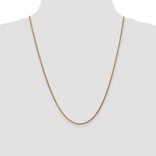 14K Rose Gold Diamond-cut Spiga with Lobster Clasp Chain (Style RSC37-24)