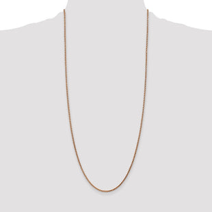 14K Rose Gold Diamond-cut Spiga with Lobster Clasp Chain (Style RSC37-30)