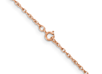 14K Rose Gold . Baby Rope with Spring Ring Clasp Chain, 16 x 1.15mm