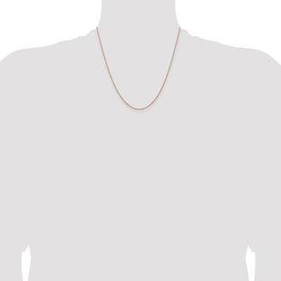 14K Rose Gold . Baby Rope with Spring Ring Clasp Chain (Style RSC38-20)