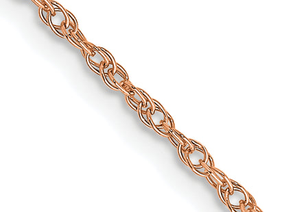 14K Rose Gold . Baby Rope with Spring Ring Clasp Chain, 16 x 1.15mm