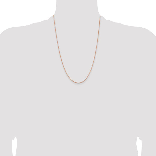 14K Rose Gold Diamond-cut Cable with Lobster Clasp Chain