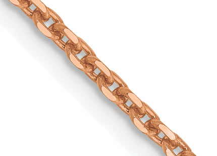 14K Rose Gold Diamond-cut Cable with Lobster Clasp Chain, 16 x 1.8mm