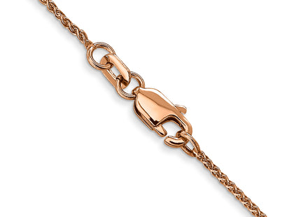 14K Rose Gold Diamond-cut Spiga with Lobster Clasp Chain, 16 x 1.05mm