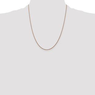 14K Rose Gold Diamond-cut Spiga with Lobster Clasp Chain (Style RSC4-22)